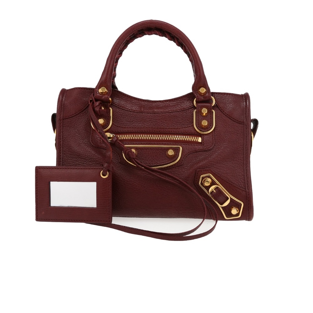 Balenciaga Burgundy Moto Bag